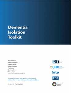 Image of the cover of Dementia Isolation Toolkit