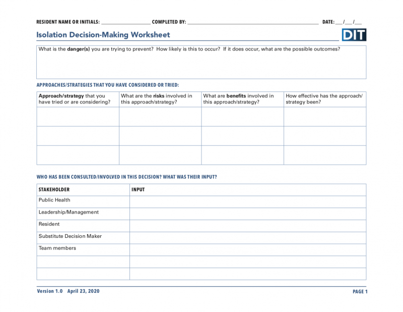 Toolkit Downloads | Dementia Isolation Toolkit